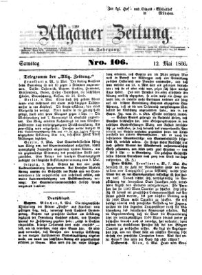 Allgäuer Zeitung Samstag 12. Mai 1866