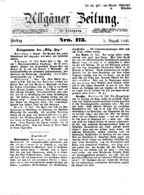 Allgäuer Zeitung Freitag 3. August 1866