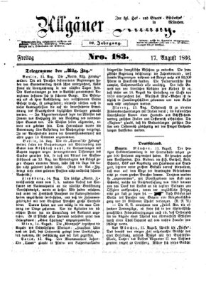 Allgäuer Zeitung Freitag 17. August 1866