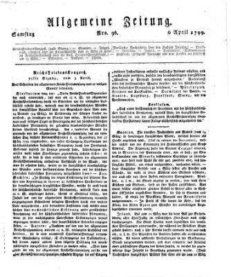 Allgemeine Zeitung Samstag 6. April 1799