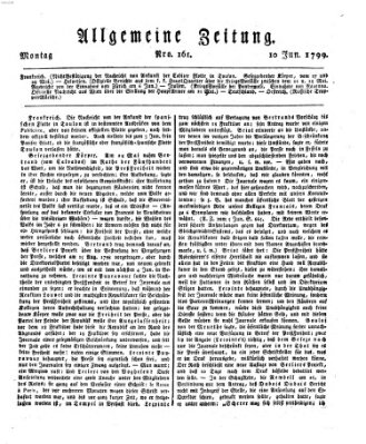 Allgemeine Zeitung Montag 10. Juni 1799