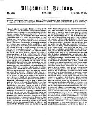 Allgemeine Zeitung Montag 9. September 1799