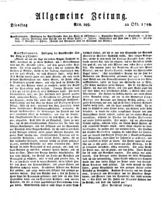 Allgemeine Zeitung Dienstag 22. Oktober 1799