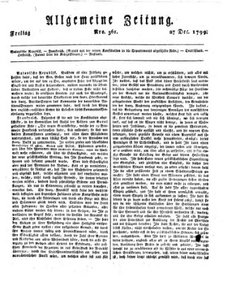 Allgemeine Zeitung Freitag 27. Dezember 1799