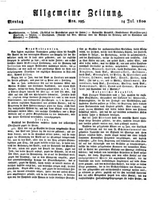 Allgemeine Zeitung Montag 14. Juli 1800