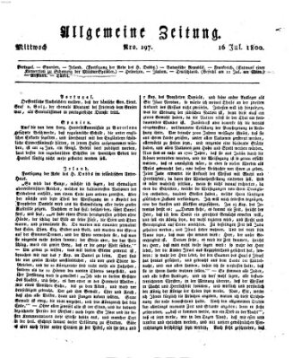 Allgemeine Zeitung Mittwoch 16. Juli 1800