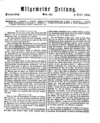 Allgemeine Zeitung Donnerstag 4. September 1800