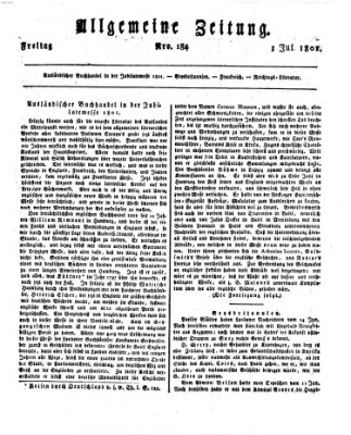 Allgemeine Zeitung Freitag 3. Juli 1801