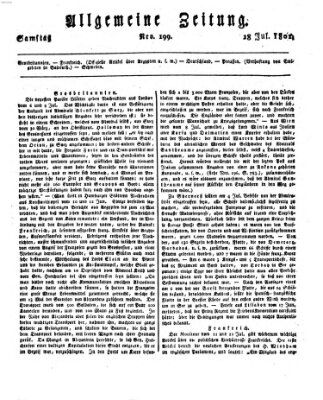 Allgemeine Zeitung Samstag 18. Juli 1801