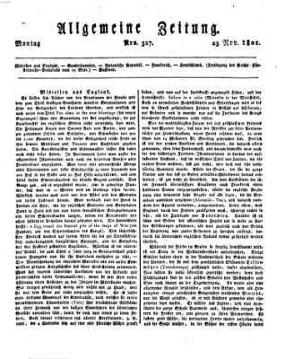 Allgemeine Zeitung Montag 23. November 1801