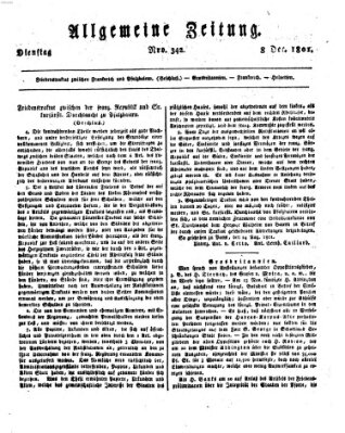 Allgemeine Zeitung Dienstag 8. Dezember 1801