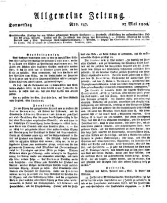 Allgemeine Zeitung Donnerstag 27. Mai 1802