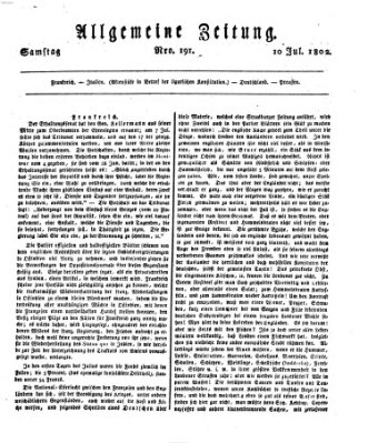 Allgemeine Zeitung Samstag 10. Juli 1802