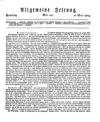 Allgemeine Zeitung Samstag 21. Mai 1803