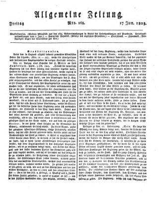 Allgemeine Zeitung Freitag 17. Juni 1803