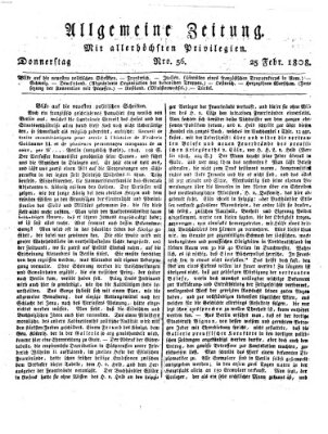 Allgemeine Zeitung Donnerstag 25. Februar 1808