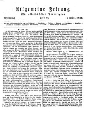 Allgemeine Zeitung Mittwoch 9. März 1808