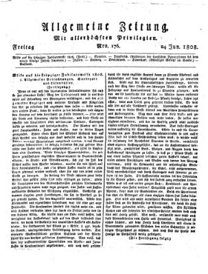 Allgemeine Zeitung Freitag 24. Juni 1808