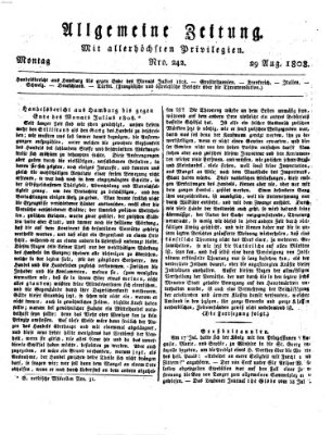 Allgemeine Zeitung Montag 29. August 1808