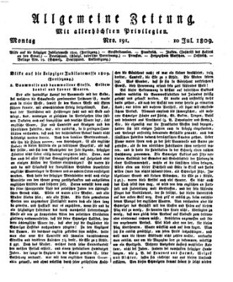 Allgemeine Zeitung Montag 10. Juli 1809