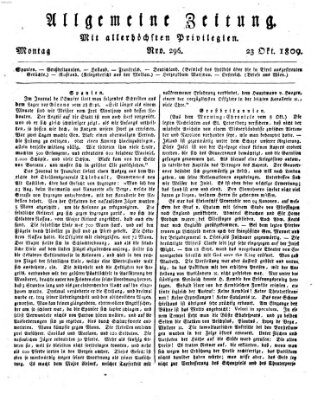 Allgemeine Zeitung Montag 23. Oktober 1809