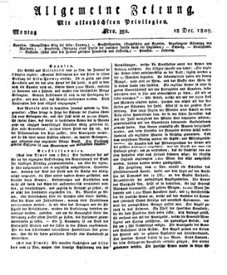 Allgemeine Zeitung Montag 18. Dezember 1809