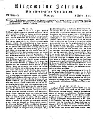 Allgemeine Zeitung Mittwoch 6. Februar 1811