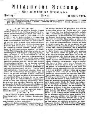Allgemeine Zeitung Freitag 22. März 1811