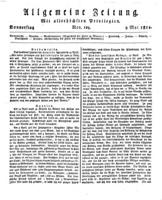 Allgemeine Zeitung Donnerstag 9. Mai 1811