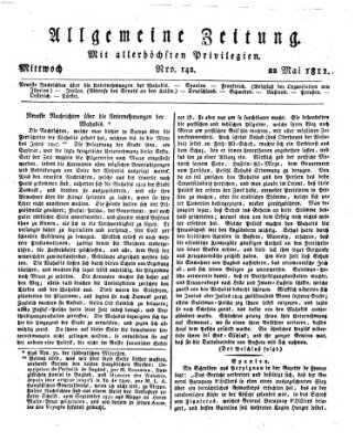 Allgemeine Zeitung Mittwoch 22. Mai 1811