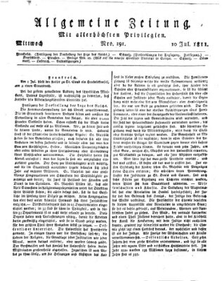 Allgemeine Zeitung Mittwoch 10. Juli 1811