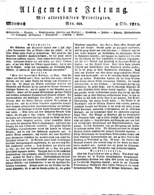 Allgemeine Zeitung Mittwoch 9. Oktober 1811