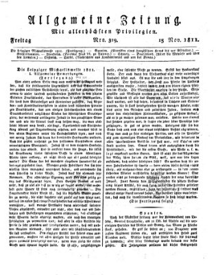 Allgemeine Zeitung Freitag 15. November 1811