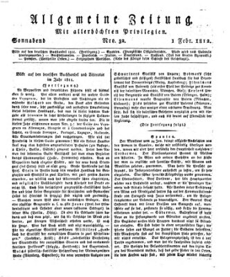 Allgemeine Zeitung Samstag 1. Februar 1812