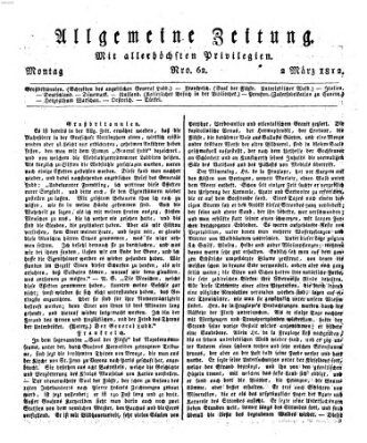 Allgemeine Zeitung Montag 2. März 1812