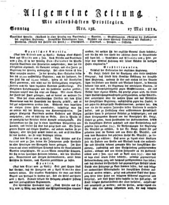 Allgemeine Zeitung Sonntag 17. Mai 1812
