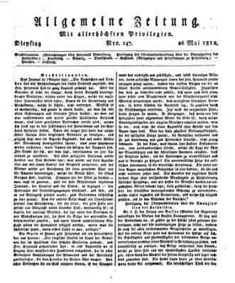 Allgemeine Zeitung Dienstag 26. Mai 1812