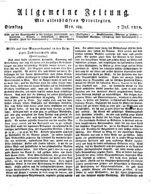 Allgemeine Zeitung Dienstag 7. Juli 1812