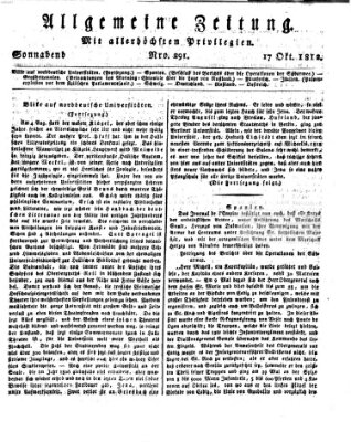 Allgemeine Zeitung Samstag 17. Oktober 1812