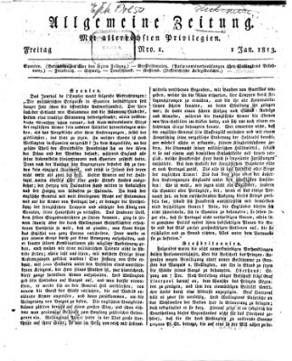 Allgemeine Zeitung Freitag 1. Januar 1813