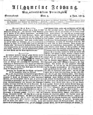 Allgemeine Zeitung Samstag 9. Januar 1813