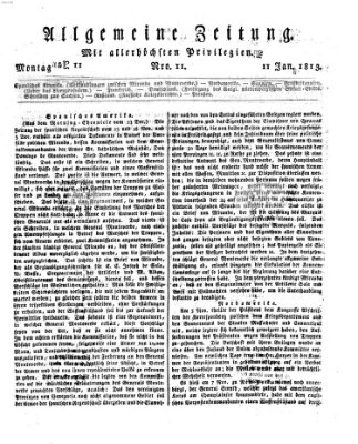 Allgemeine Zeitung Montag 11. Januar 1813