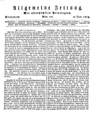 Allgemeine Zeitung Samstag 19. Juni 1813