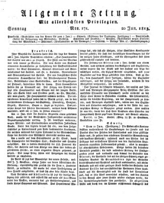 Allgemeine Zeitung Sonntag 20. Juni 1813