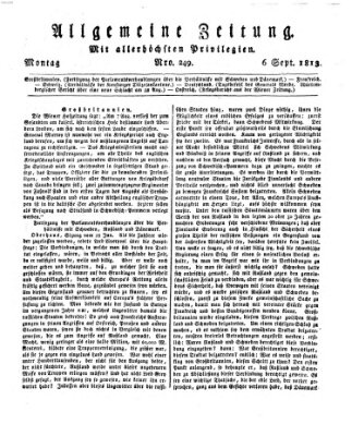 Allgemeine Zeitung Montag 6. September 1813