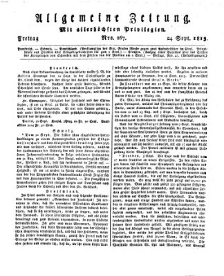 Allgemeine Zeitung Freitag 24. September 1813
