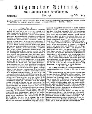 Allgemeine Zeitung Montag 25. Oktober 1813
