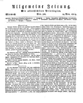 Allgemeine Zeitung Mittwoch 24. November 1813