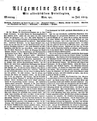 Allgemeine Zeitung Montag 10. Juli 1815