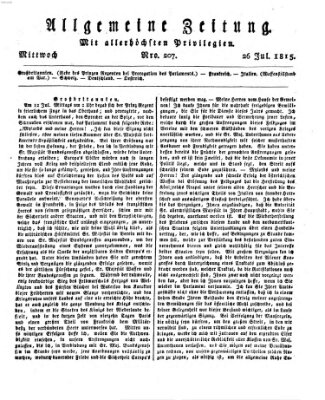 Allgemeine Zeitung Mittwoch 26. Juli 1815